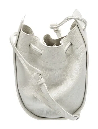 Pre-owned The Row Leather Drawstring Pouch In White