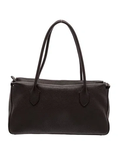 Pre-owned The Row Leather East/west In Black