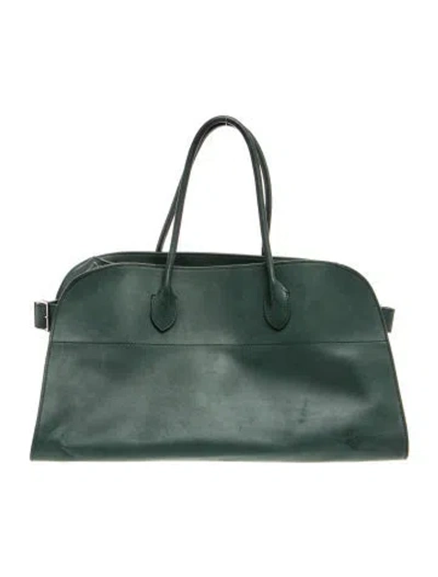 Pre-owned The Row Leather E/w Margaux In Green