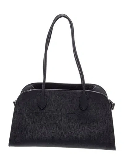 Pre-owned The Row Leather E/w Margaux Shoulder 12 In Blue