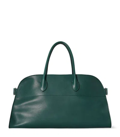 The Row Leather E/w Margaux Top-handle Bag In Green