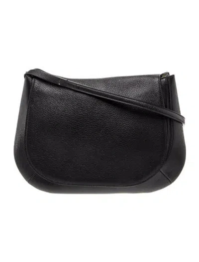 Pre-owned The Row Leather Fan 12 In Black