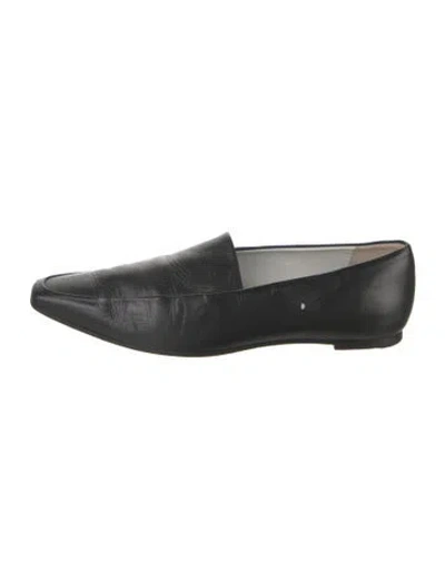 Pre-owned The Row Leather Flats In Black