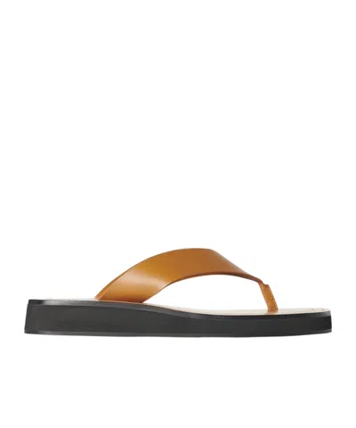 The Row Leather Flip Flops