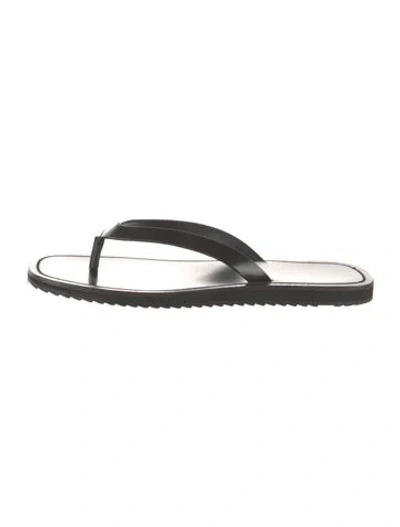 Pre-owned The Row Leather Flip Flops In Black