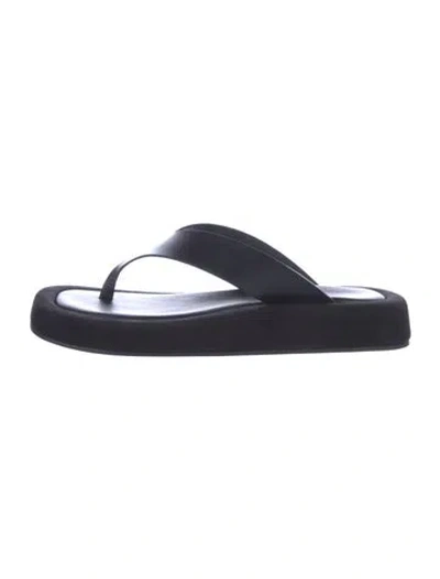 Pre-owned The Row Leather Flip Flops In Black