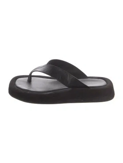 Pre-owned The Row Leather Flip Flops In Black