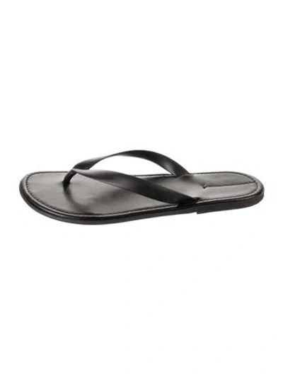 Pre-owned The Row Leather Flip Flops In Black