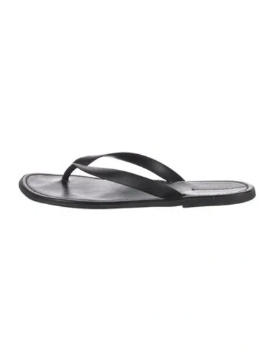 Pre-owned The Row Leather Flip Flops In Black