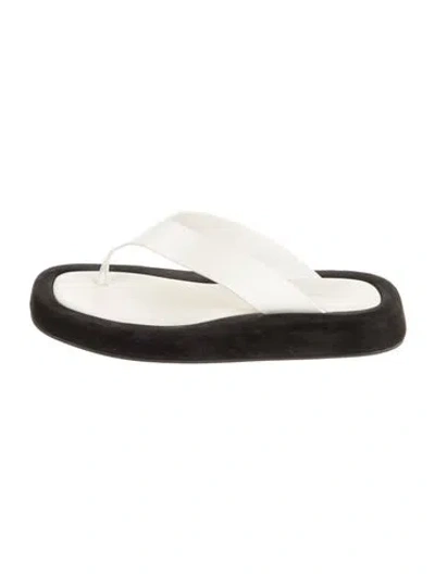 Pre-owned The Row Leather Flip Flops In Black/neutrals
