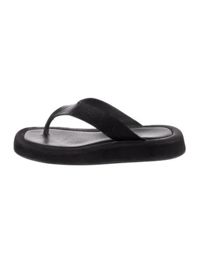 Pre-owned The Row Leather Flip Flops In Blue