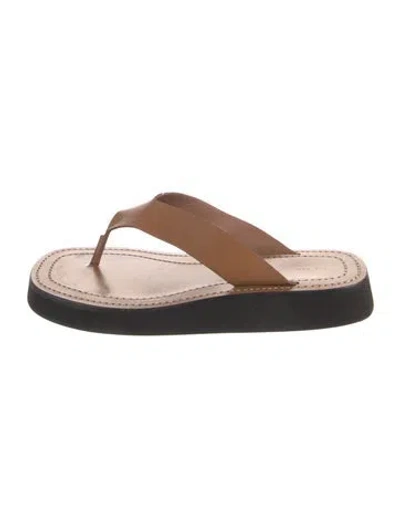 Pre-owned The Row Leather Flip Flops In Brown