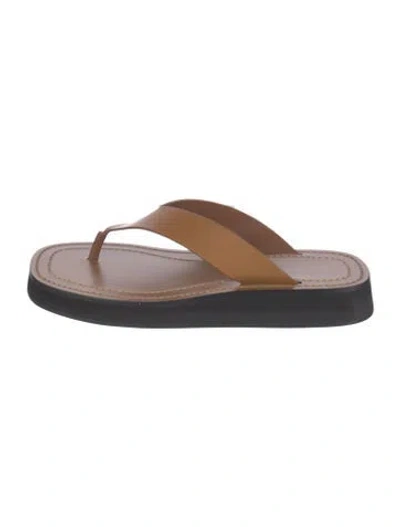 Pre-owned The Row Leather Flip Flops In Brown