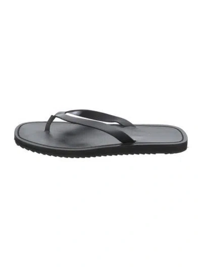Pre-owned The Row Leather Flip Flops In Grey
