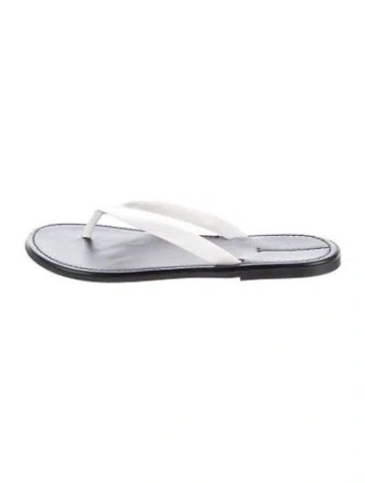 Pre-owned The Row Leather Flip Flops In White