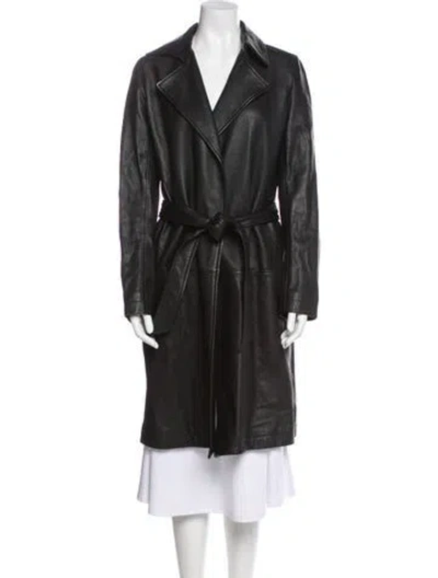 Pre-owned The Row Leather Fur Coat In Black