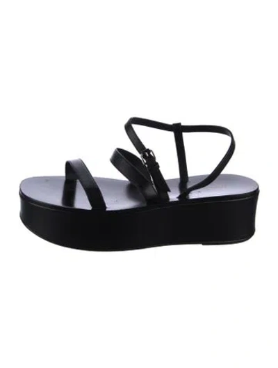 Pre-owned The Row Leather Gladiator Sandals In Black