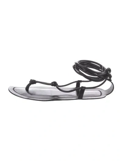 Pre-owned The Row Leather Gladiator Sandals In Black