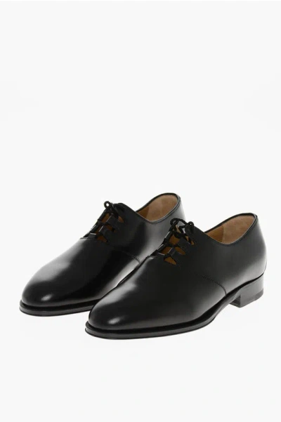 The Row Leather Grant Derby Shoes With Lace-up Detail In Black