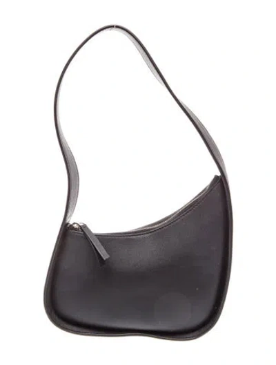Pre-owned The Row Leather Half Moon Bag In Black
