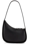 The Row Leather Half Moon Bag In Black