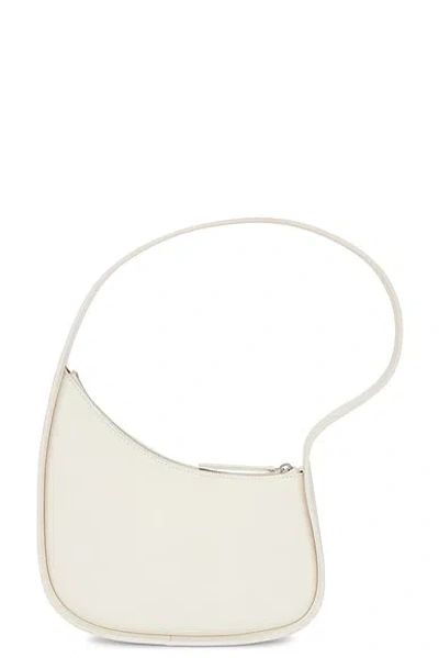 The Row Half Moon Leather Shoulder Bag In White