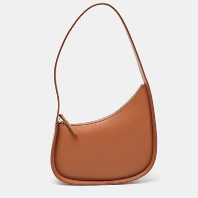 The Row Leather Half Moon Shoulder Bag In Brown