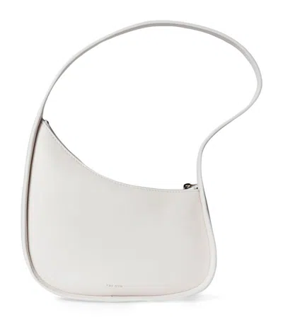 The Row Leather Half Moon Shoulder Bag In White