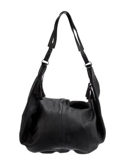 Pre-owned The Row Leather Hobo In Black