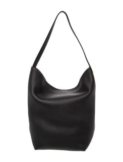 Pre-owned The Row Leather Hobo In Black