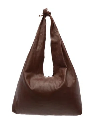 Pre-owned The Row Leather Hobo In Brown