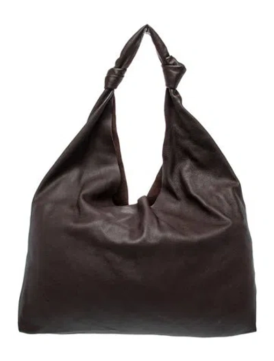 Pre-owned The Row Leather Hobo In Brown