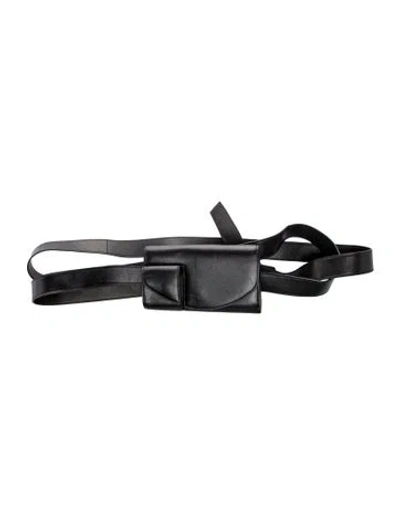 Pre-owned The Row Leather Horizontal Belt Bag Horizontal In Black