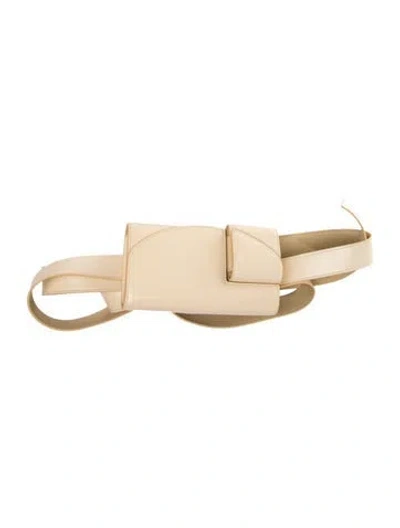 Pre-owned The Row Leather Horizontal Belt Bag In Neutral