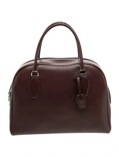 Pre-owned The Row Leather India 12 In Brown