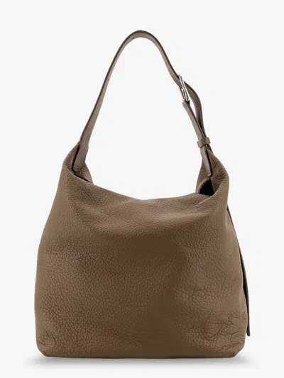 The Row Leather Isa Shoulder Bag In Green