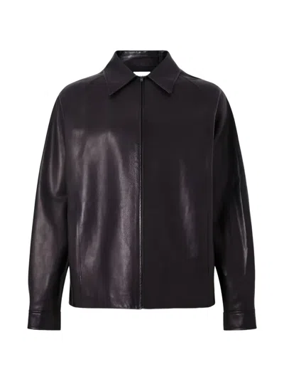 The Row Leather Jacket In Black