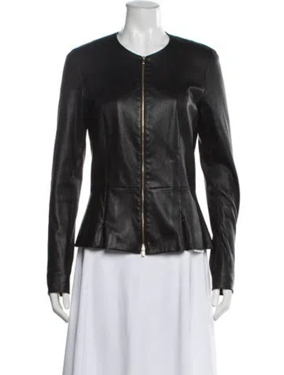 Pre-owned The Row Leather Jacket In Black
