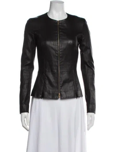 Pre-owned The Row Leather Jacket In Black