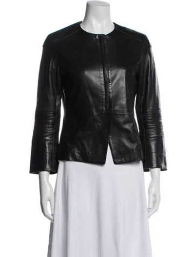 Pre-owned The Row Leather Jacket In Black