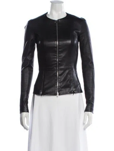 Pre-owned The Row Leather Jacket In Black