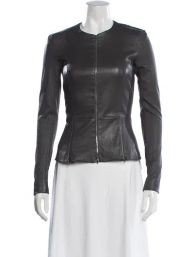 Pre-owned The Row Leather Jacket In Black