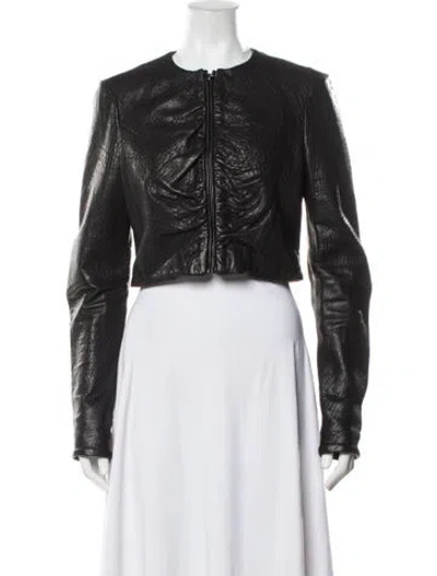 Pre-owned The Row Leather Jacket In Black