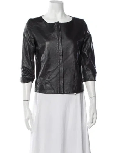 Pre-owned The Row Leather Jacket In Black