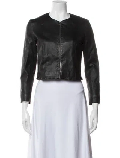 Pre-owned The Row Leather Jacket In Black