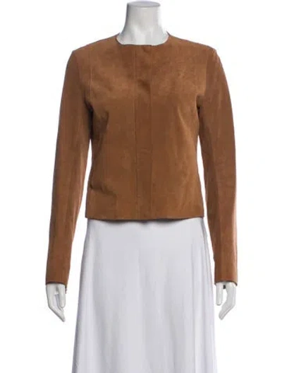 Pre-owned The Row Leather Jacket In Brown