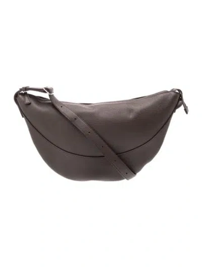 Pre-owned The Row Leather Jouve Small In Gray