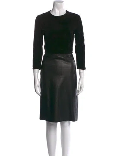 Pre-owned The Row Leather Knee-length Dress In Black
