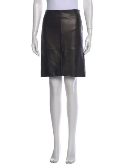 Pre-owned The Row Leather Knee-length Skirt In Black