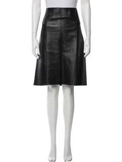 Pre-owned The Row Leather Knee-length Skirt In Black